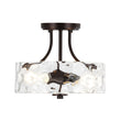 Load image into Gallery viewer, Farmhouze Light - Hammered Texture Glass Round Semi Flush Ceiling Light - Ceiling Light - Oil - Rubbed Bronze(Special Deal) -