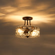 Load image into Gallery viewer, Farmhouze Light - Hammered Texture Glass Round Semi Flush Ceiling Light - Ceiling Light - Oil - Rubbed Bronze(Special Deal) -