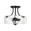Load image into Gallery viewer, Farmhouze Light - Hammered Texture Glass Round Semi Flush Ceiling Light - Ceiling Light - Oil - Rubbed Bronze(Special Deal) -