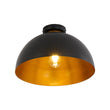 Load image into Gallery viewer, Farmhouze Light - Industrial 1 - Light Black Gold Dome Flush Mount Ceiling Light - Ceiling Light - 15.7 in -