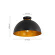 Load image into Gallery viewer, Farmhouze Light - Industrial 1 - Light Black Gold Dome Flush Mount Ceiling Light - Ceiling Light - 15.7 in -