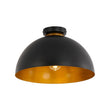 Load image into Gallery viewer, Farmhouze Light - Industrial 1 - Light Black Gold Dome Flush Mount Ceiling Light - Ceiling Light - 15.7 in -
