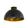 Load image into Gallery viewer, Farmhouze Light - Industrial 1 - Light Black Gold Dome Flush Mount Ceiling Light - Ceiling Light - 15.7 in -