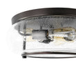Load image into Gallery viewer, Farmhouze Light - Industrial 3 - Light Seeded Glass Shade Flush Mount Light - Ceiling Light - Oil - Rubbed Bronze -