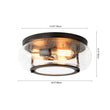 Load image into Gallery viewer, Farmhouze Light - Industrial 3 - Light Seeded Glass Shade Flush Mount Light - Ceiling Light - Oil - Rubbed Bronze -
