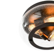 Load image into Gallery viewer, Farmhouze Light - Industrial 3 - Light Seeded Glass Shade Flush Mount Light - Ceiling Light - Oil - Rubbed Bronze -