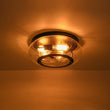 Load image into Gallery viewer, Farmhouze Light - Industrial 3 - Light Seeded Glass Shade Flush Mount Light - Ceiling Light - Oil - Rubbed Bronze -