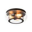 Load image into Gallery viewer, Farmhouze Light - Industrial 3 - Light Seeded Glass Shade Flush Mount Light - Ceiling Light - Oil - Rubbed Bronze -