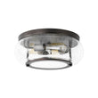 Load image into Gallery viewer, Farmhouze Light - Industrial 3 - Light Seeded Glass Shade Flush Mount Light - Ceiling Light - Oil - Rubbed Bronze -