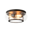 Load image into Gallery viewer, Farmhouze Light - Industrial 3 - Light Seeded Glass Shade Flush Mount Light - Ceiling Light - Oil - Rubbed Bronze -