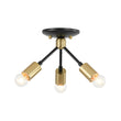 Load image into Gallery viewer, Farmhouze Light - Industrial 3 - Light Semi Flush Sputnik Ceiling Light - Ceiling Light - Black -