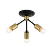 Load image into Gallery viewer, Farmhouze Light - Industrial 3 - Light Semi Flush Sputnik Ceiling Light - Ceiling Light - Black -