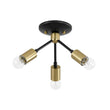 Load image into Gallery viewer, Farmhouze Light - Industrial 3 - Light Semi Flush Sputnik Ceiling Light - Ceiling Light - Black -