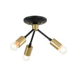 Load image into Gallery viewer, Farmhouze Light - Industrial 3 - Light Semi Flush Sputnik Ceiling Light - Ceiling Light - Black -