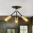 Load image into Gallery viewer, Farmhouze Light - Industrial 3 - Light Semi Flush Sputnik Ceiling Light - Ceiling Light - Black -