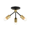 Load image into Gallery viewer, Farmhouze Light - Industrial 3 - Light Semi Flush Sputnik Ceiling Light - Ceiling Light - Black -