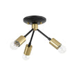 Load image into Gallery viewer, Farmhouze Light - Industrial 3 - Light Semi Flush Sputnik Ceiling Light - Ceiling Light - Black -