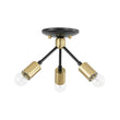 Load image into Gallery viewer, Farmhouze Light - Industrial 3 - Light Semi Flush Sputnik Ceiling Light - Ceiling Light - Black -