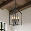 Load image into Gallery viewer, Farmhouze Light - Industrial 4 - Light Matte Black Cage Pendant Light - Pendant - Black -