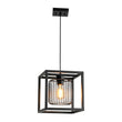 Load image into Gallery viewer, Farmhouze Light - Industrial Matte Black 1 - Light Square Metal Cage Pendant - Pendant - Black -