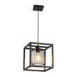 Load image into Gallery viewer, Farmhouze Light - Industrial Matte Black 1 - Light Square Metal Cage Pendant - Pendant - Black -