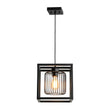 Load image into Gallery viewer, Farmhouze Light - Industrial Matte Black 1 - Light Square Metal Cage Pendant - Pendant - Black -