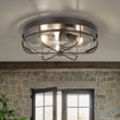 Load image into Gallery viewer, Farmhouze Light - Industrial Wire Frame Seeded Glass Round Ceiling Light - Ceiling Light - Oil - Rubbed Bronze -