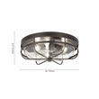Load image into Gallery viewer, Farmhouze Light - Industrial Wire Frame Seeded Glass Round Ceiling Light - Ceiling Light - Oil - Rubbed Bronze -