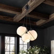Load image into Gallery viewer, Farmhouze Light - Luxe Moody Style Cluster White Glass Globe Pendant Light - Chandelier - 3 - Light -