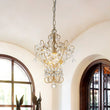 Load image into Gallery viewer, Farmhouze Light - Luxury Gold Scrollwork Crystal Flower Cage Pendant Light - Chandelier - Gold -