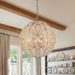 Load image into Gallery viewer, Farmhouze Light - Luxury Vintage Silver Crystal Accented Sphere Chandelier - Chandelier - 16.9 in -