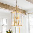 Load image into Gallery viewer, Farmhouze Light - Manor Black Candle Style Cylinder Lantern Pendant Chandelier - Chandelier - Black/6 - Light -