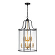Load image into Gallery viewer, Farmhouze Light - Manor Black Candle Style Cylinder Lantern Pendant Chandelier - Chandelier - Black+Brass/6 - Light -