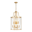 Load image into Gallery viewer, Farmhouze Light - Manor Black Candle Style Cylinder Lantern Pendant Chandelier - Chandelier - Brass/6 - Light -