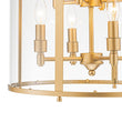 Load image into Gallery viewer, Farmhouze Light - Manor Black Candle Style Cylinder Lantern Pendant Chandelier - Chandelier - Brass/6 - Light -