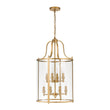 Load image into Gallery viewer, Farmhouze Light - Manor Black Candle Style Cylinder Lantern Pendant Chandelier - Chandelier - Brass/6 - Light -