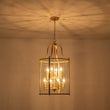 Load image into Gallery viewer, Farmhouze Light - Manor Black Candle Style Cylinder Lantern Pendant Chandelier - Chandelier - Brass/6 - Light -