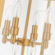 Load image into Gallery viewer, Farmhouze Light - Manor Black Candle Style Cylinder Lantern Pendant Chandelier - Chandelier - Brass/6 - Light -