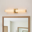 Load image into Gallery viewer, Farmhouze Light - Marble Dimmable LED 1 - Light Linear Bathroom Vanity Sconce - Wall Sconce - Brass -