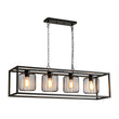 Load image into Gallery viewer, Farmhouze Light - Matte Black 4 - Light Rectangle Cage Kitchen Island Pendant - Chandelier - Black -