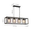 Load image into Gallery viewer, Farmhouze Light - Matte Black 4 - Light Rectangle Cage Kitchen Island Pendant - Chandelier - Black -