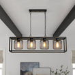 Load image into Gallery viewer, Farmhouze Light - Matte Black 4 - Light Rectangle Cage Kitchen Island Pendant - Chandelier - Black -