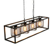Load image into Gallery viewer, Farmhouze Light - Matte Black 4 - Light Rectangle Cage Kitchen Island Pendant - Chandelier - Black -
