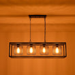 Load image into Gallery viewer, Farmhouze Light - Matte Black 4 - Light Rectangle Cage Kitchen Island Pendant - Chandelier - Black -