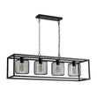 Load image into Gallery viewer, Farmhouze Light - Matte Black 4 - Light Rectangle Cage Kitchen Island Pendant - Chandelier - Black -