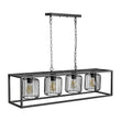 Load image into Gallery viewer, Farmhouze Light - Matte Black 4 - Light Rectangle Cage Kitchen Island Pendant - Chandelier - Black -