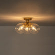 Load image into Gallery viewer, Farmhouze Light - Mid - Century 3 - Light Clear Glass Globe Bubble Ceiling Light - Ceiling Light - Brass -