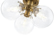 Load image into Gallery viewer, Farmhouze Light - Mid - Century 3 - Light Clear Glass Globe Bubble Ceiling Light - Ceiling Light - Brass -