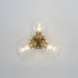 Load image into Gallery viewer, Farmhouze Light - Mid - Century 3 - Light Clear Glass Globe Bubble Ceiling Light - Ceiling Light - Brass -