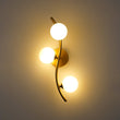 Load image into Gallery viewer, Farmhouze Light - Mid - Century 3 - Light Opal Glass Globe Ceiling Wall Sconce - Chandelier - Brass -